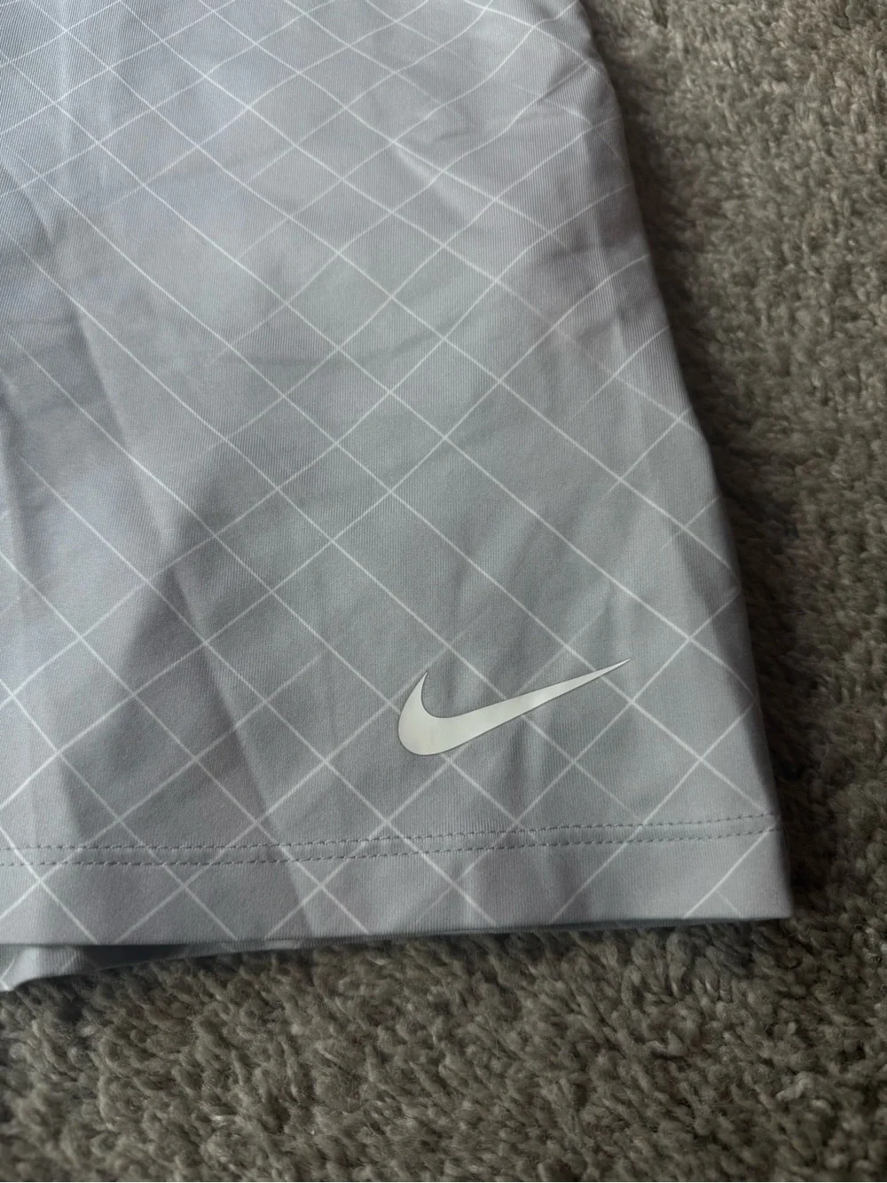 Nike Light Gray Mini Skort with White Diamond Grid